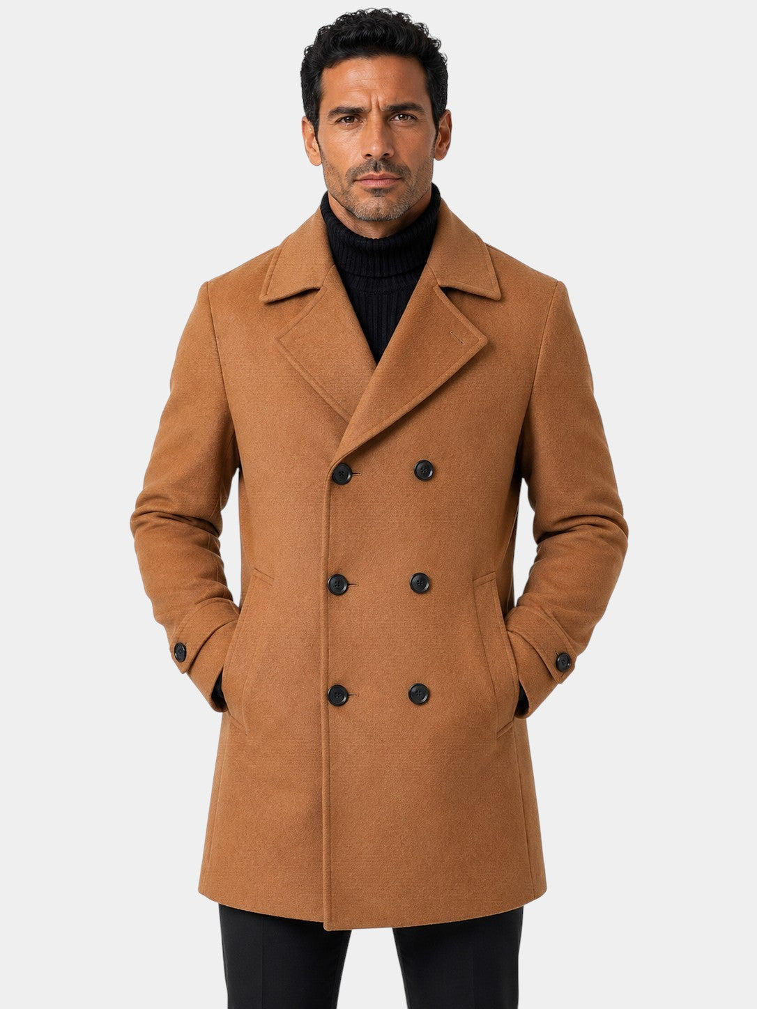 Ckesemen Double Breasted Slim-Fit Wool Coat