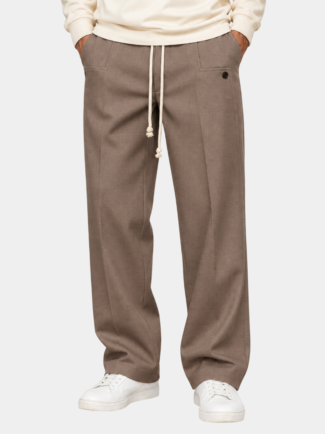 Urban Straight-Leg Drawstring Casual Pants