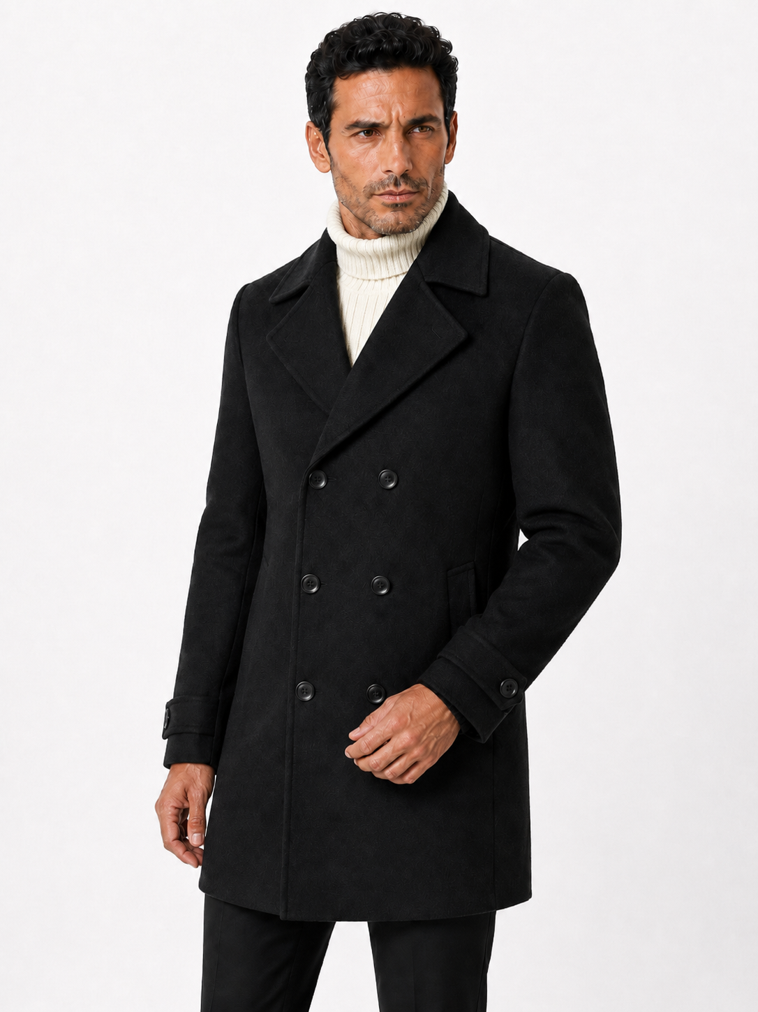 Ckesemen Double Breasted Slim-Fit Wool Coat