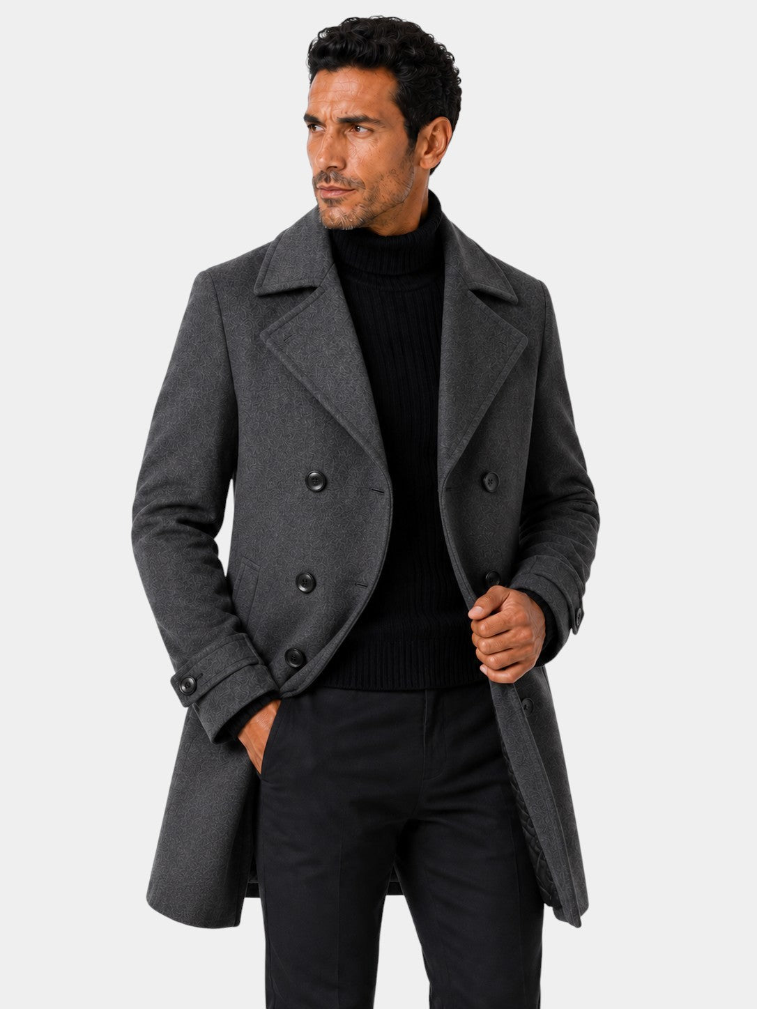 Ckesemen Double Breasted Slim-Fit Wool Coat