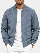 Premium Suede Stand Collar Zip Suede Jacket