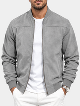 Premium Suede Stand Collar Zip Suede Jacket