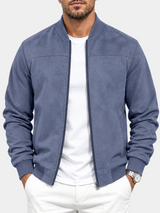 Premium Suede Stand Collar Zip Suede Jacket