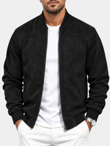 Premium Suede Stand Collar Zip Suede Jacket