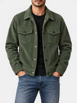 Premium Textured Corduroy Snap Button Jacket