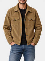 Premium Textured Corduroy Snap Button Jacket