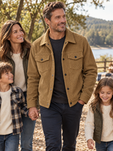 Premium Textured Corduroy Snap Button Jacket