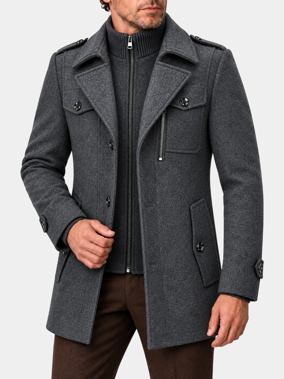 Vintese Thick Double Layer Wool Coat