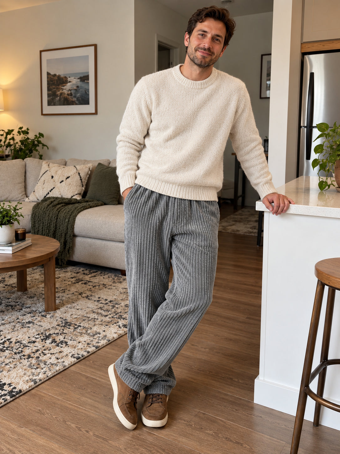 Relaxed Thick Fit Corduroy Drawstring Pants